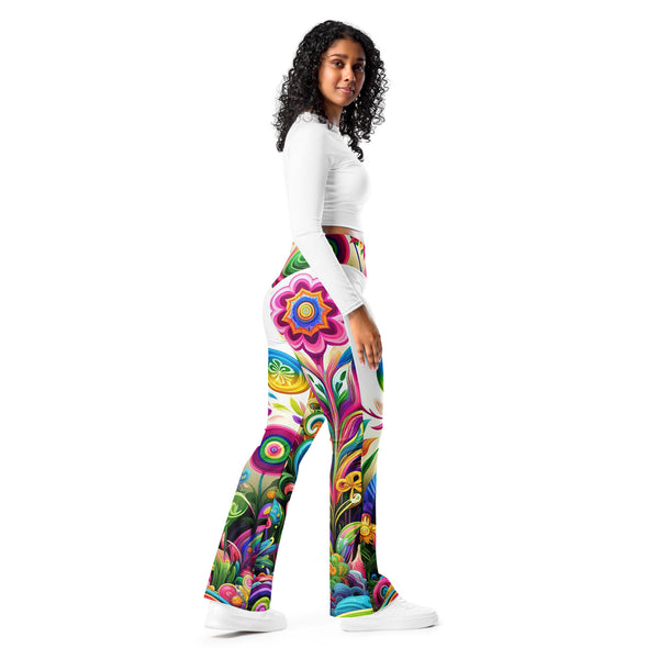 Psychedelic Garden Flare leggings