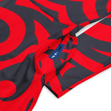 All-over print long sleeve midi dress - Objet D'Art