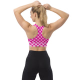 Fuchsia Petals Longline sports bra - Objet D'Art