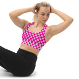 Fuchsia Petals Longline sports bra - Objet D'Art