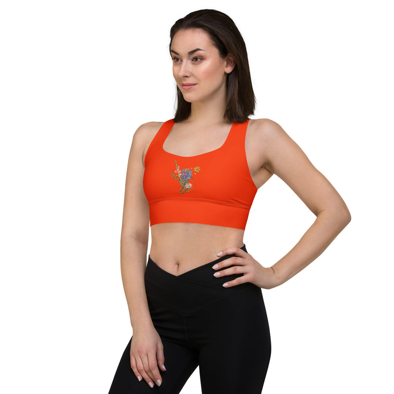 Floral Accented Longline sports bra - Objet D'Art