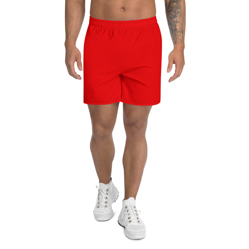 Red Men's Recycled Athletic Shorts - Objet D'Art