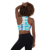 Blue Wave Tiger Striped Padded Sports Bra - Objet D'Art