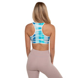 Blue Wave Tiger Striped Padded Sports Bra - Objet D'Art