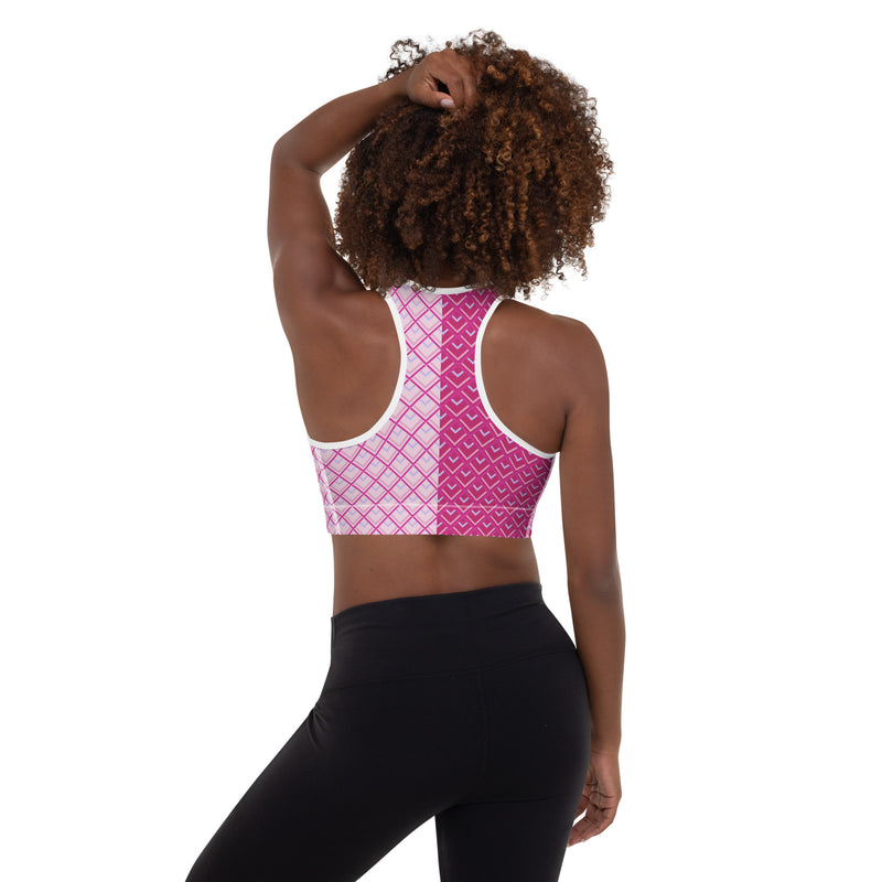 Asymmetry Art Padded Sports Bra - Objet D'Art