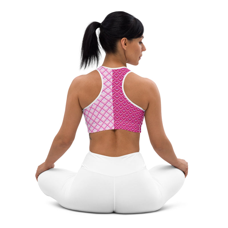 Asymmetry Art Padded Sports Bra - Objet D'Art