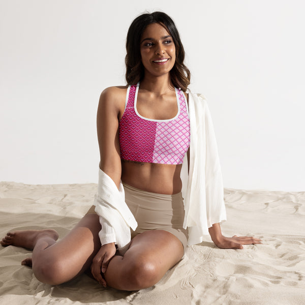 Asymmetry Art Padded Sports Bra - Objet D'Art