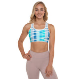 Blue Wave Tiger Striped Padded Sports Bra - Objet D'Art