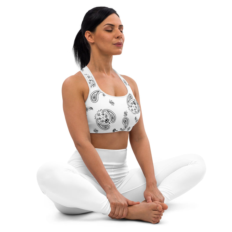 Bandana Art Padded Sports Bra - Objet D'Art