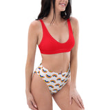 Nautical Rainbow Recycled high-waisted bikini - Objet D'Art