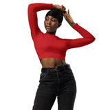 Flame Red Recycled long-sleeve crop top - Objet D'Art