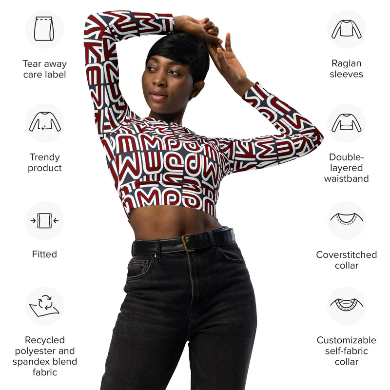 Kemp Recycled long-sleeve crop top