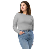 Silky Gray Recycled long-sleeve crop top - Objet D'Art