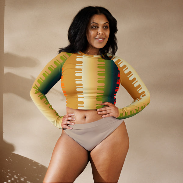 Recycled long-sleeve crop top - Objet D'Art