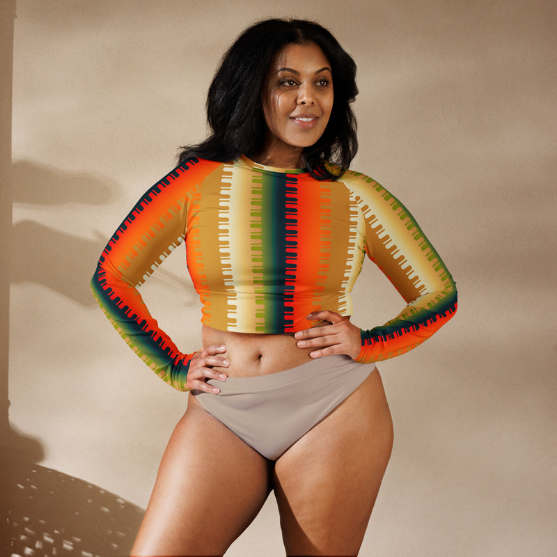 Recycled long-sleeve crop top - Objet D'Art