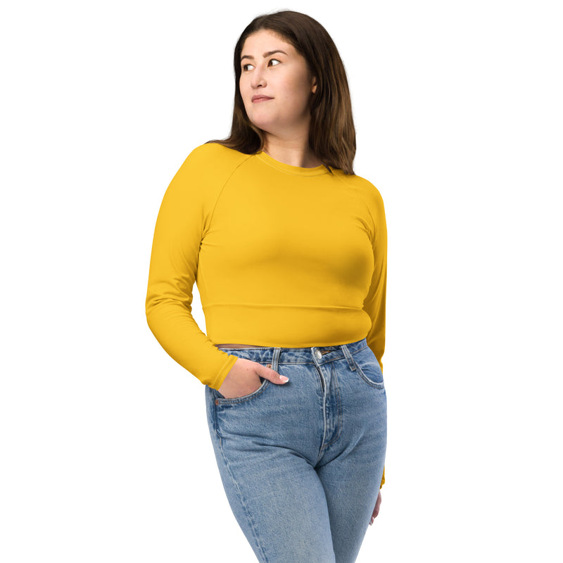 Yellow Rose Colored Recycled long-sleeve crop top