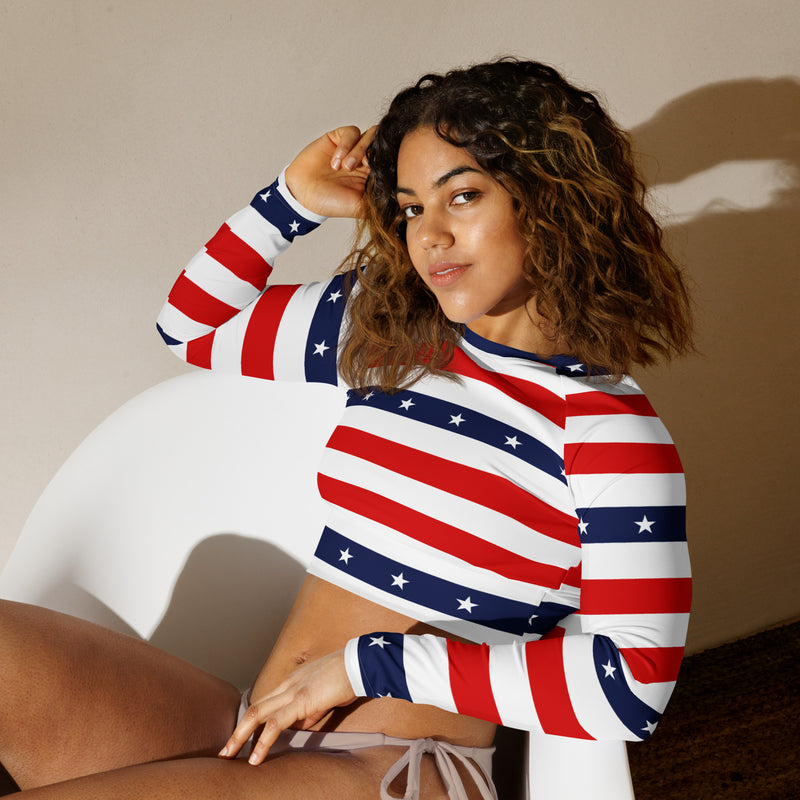 Recycled long-sleeve crop top - Objet D'Art