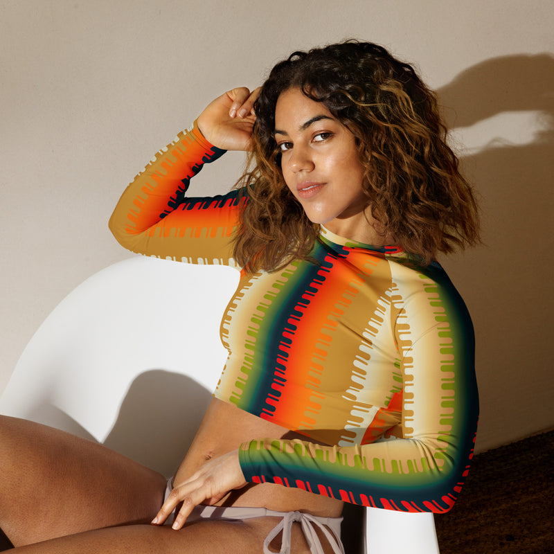 Recycled long-sleeve crop top - Objet D'Art