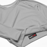 Silky Gray Recycled long-sleeve crop top - Objet D'Art