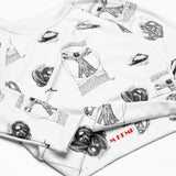 Da Vinci Collage Recycled long-sleeve crop top - Objet D'Art