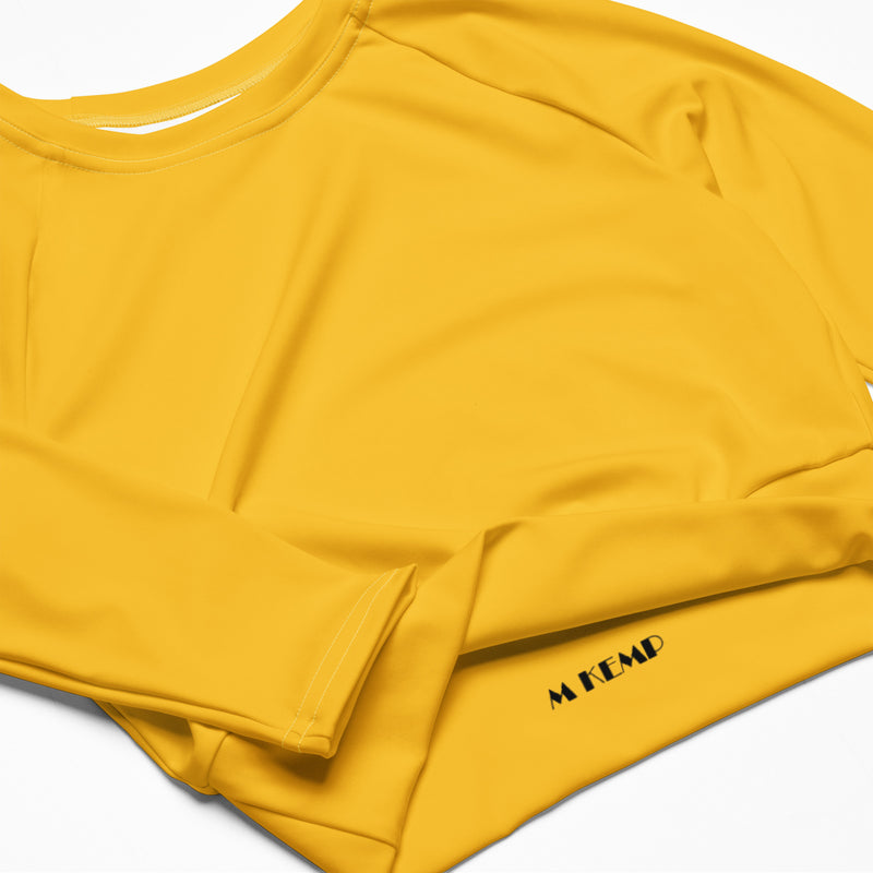 Yellow Rose Colored Recycled long-sleeve crop top