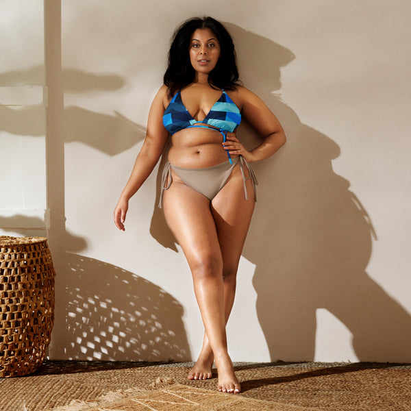 All-over print recycled string bikini top - Objet D'Art