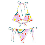 All-over print recycled string bikini - Objet D'Art