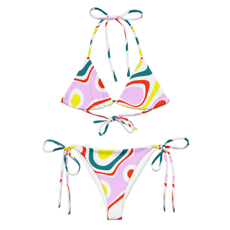 All-over print recycled string bikini - Objet D'Art