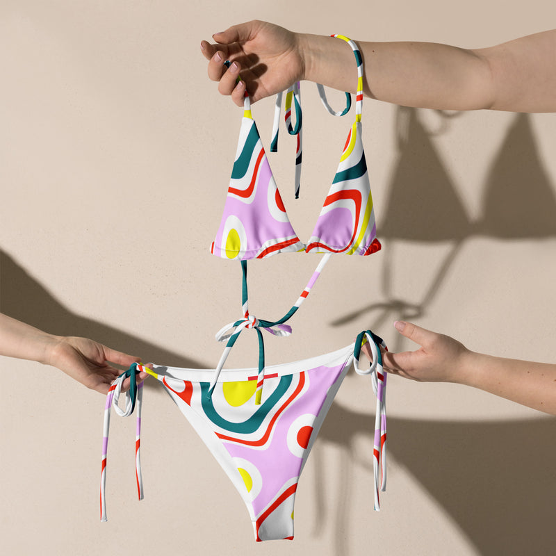 All-over print recycled string bikini - Objet D'Art