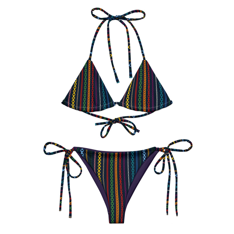 All-over print recycled string bikini - Objet D'Art