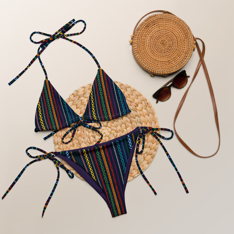 All-over print recycled string bikini - Objet D'Art