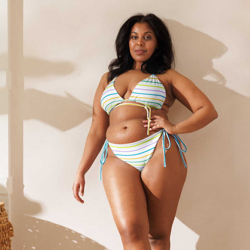 All-over print recycled string bikini - Objet D'Art