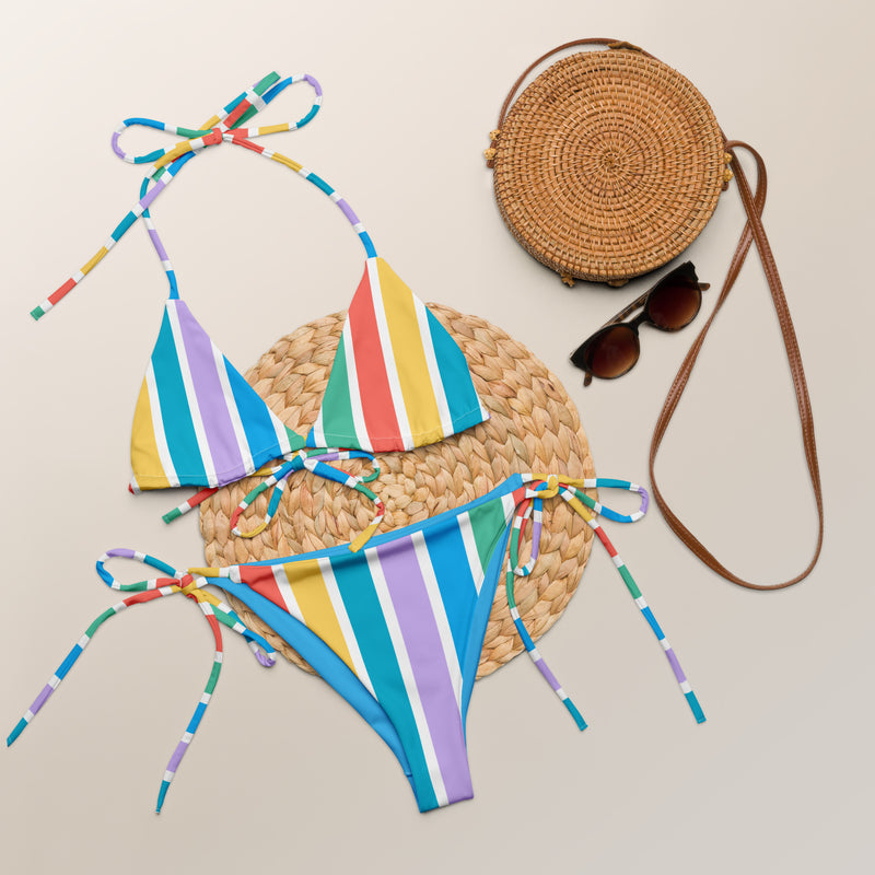 All-over print recycled string bikini - Objet D'Art