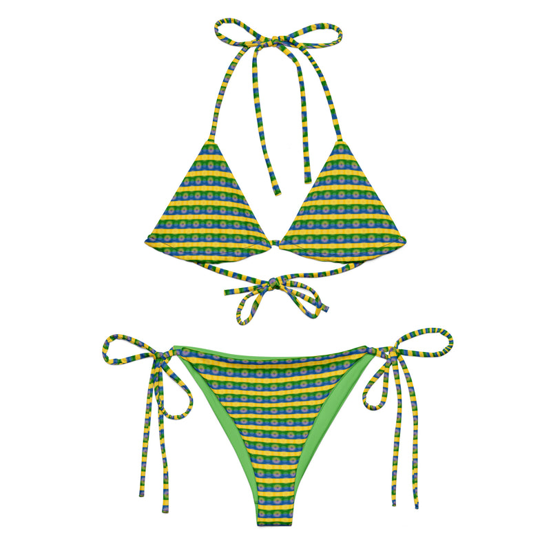 All-over print recycled string bikini - Objet D'Art