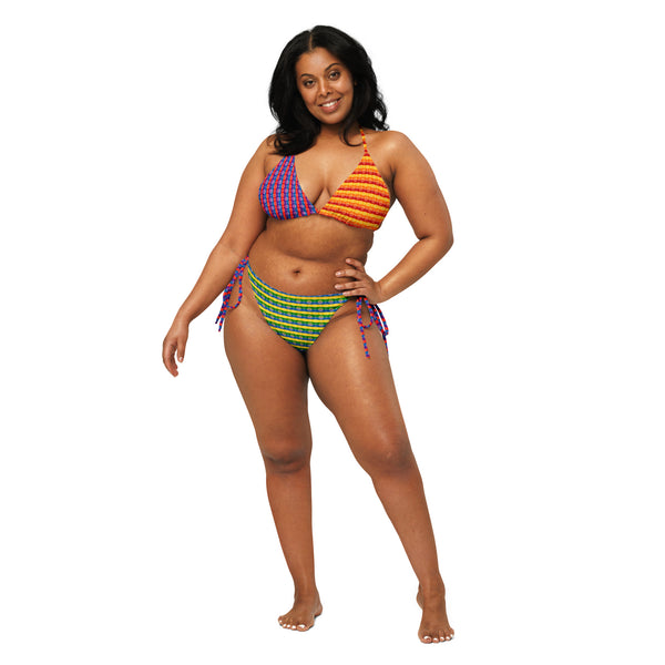 All-over print recycled string bikini - Objet D'Art