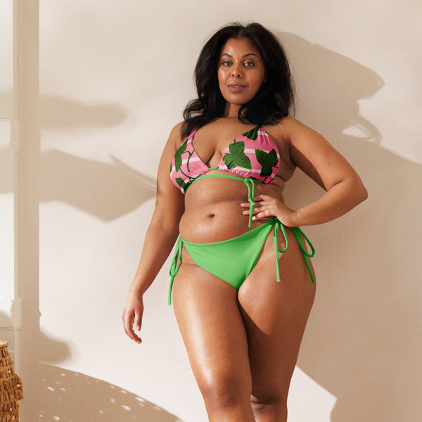 All-over print recycled string bikini - Objet D'Art