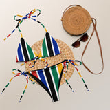 Rainbow Nation recycled string bikini - Objet D'Art