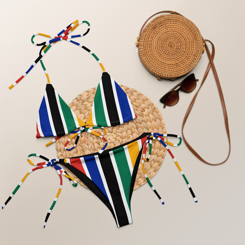 Rainbow Nation recycled string bikini - Objet D'Art