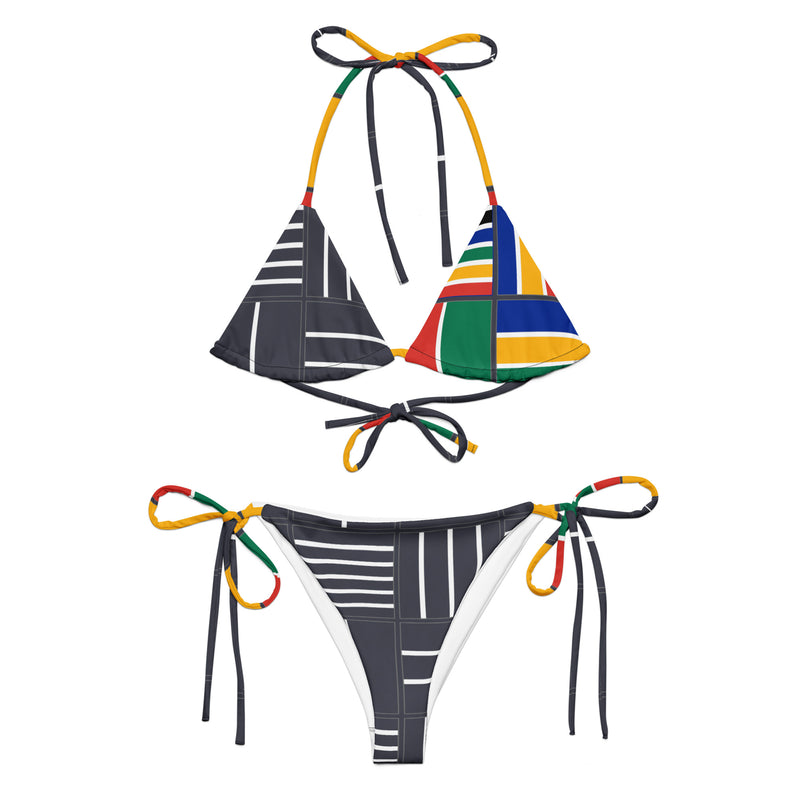 Rainbow Nation recycled string bikini - Objet D'Art