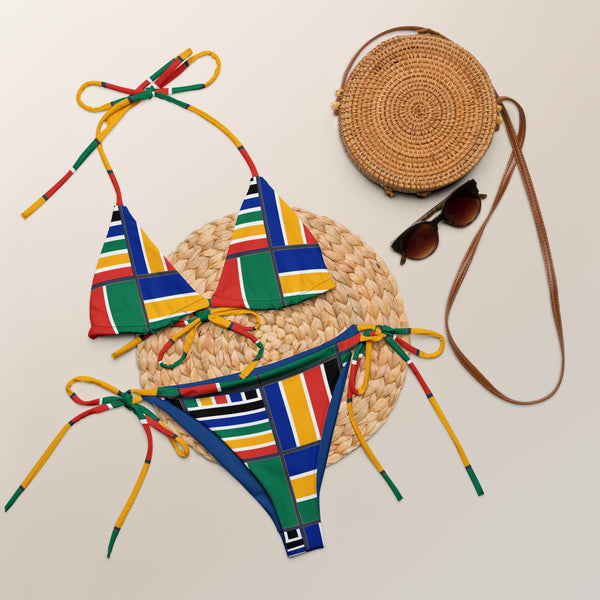 Rainbow Nation recycled string bikini - Objet D'Art