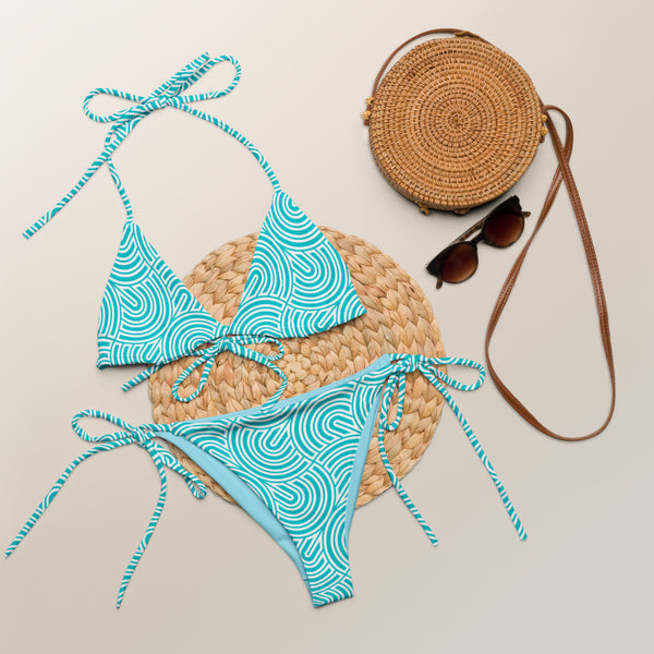 All-over print recycled string bikini - Objet D'Art