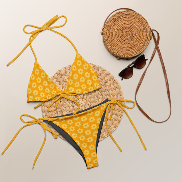 All-over print recycled string bikini - Objet D'Art