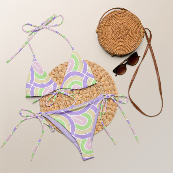 All-over print recycled string bikini - Objet D'Art