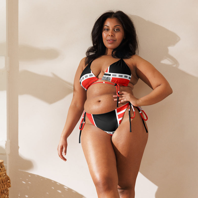 All-over print recycled string bikini - Objet D'Art