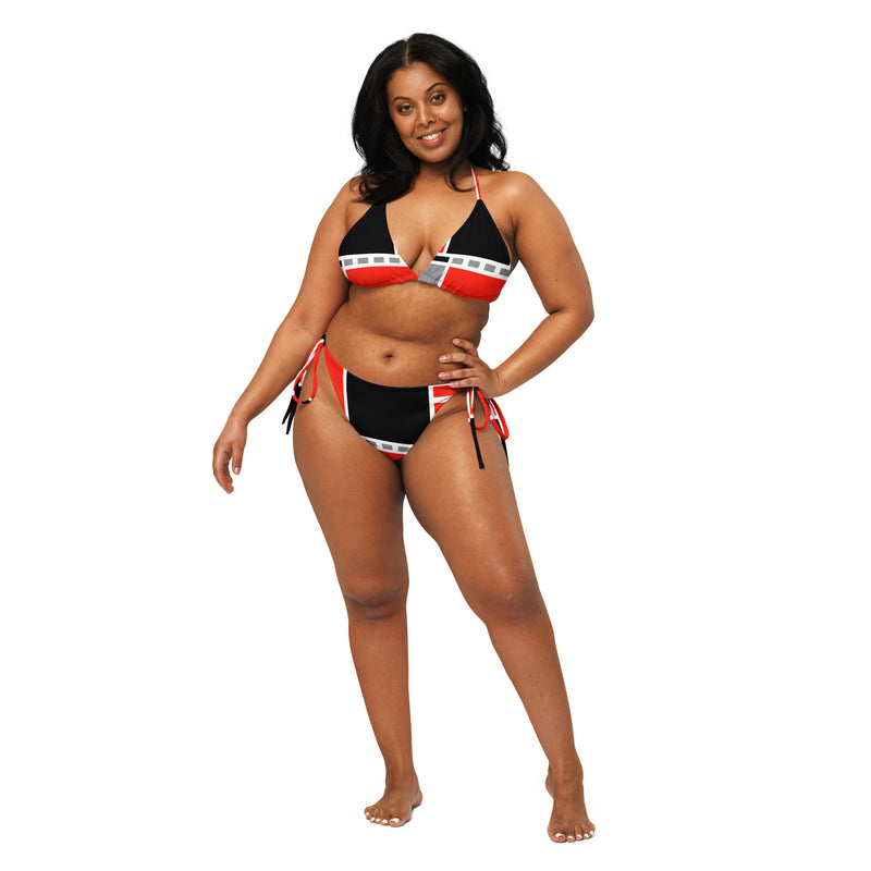 All-over print recycled string bikini - Objet D'Art