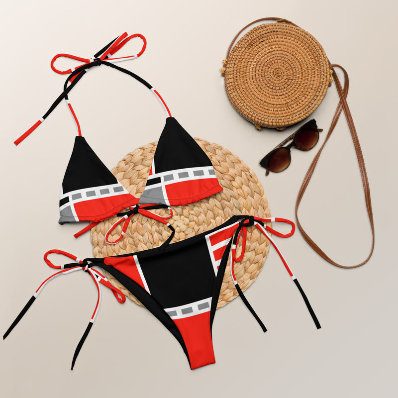 All-over print recycled string bikini - Objet D'Art