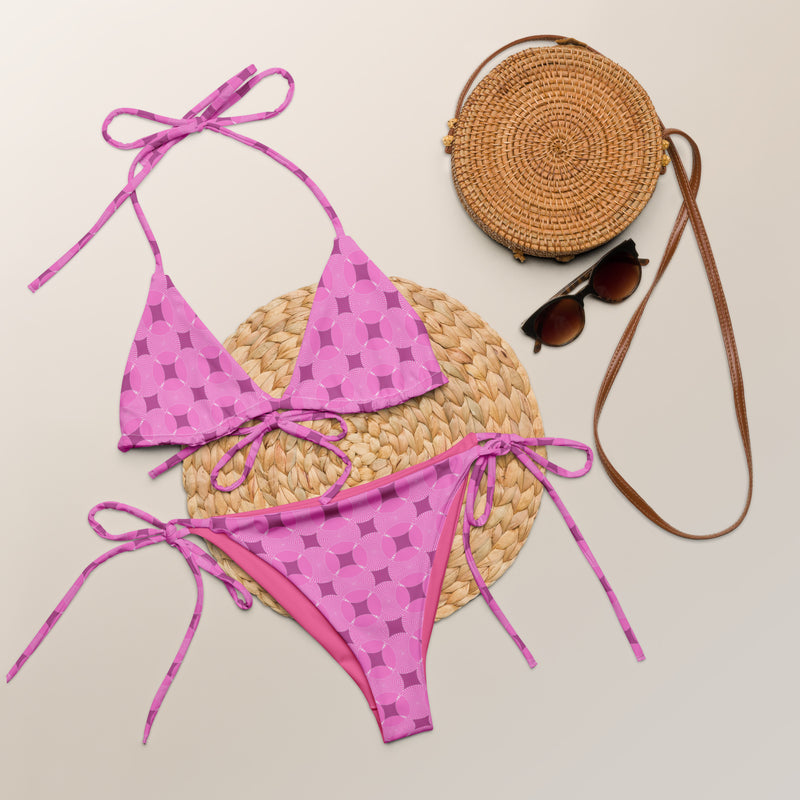 All-over print recycled string bikini - Objet D'Art