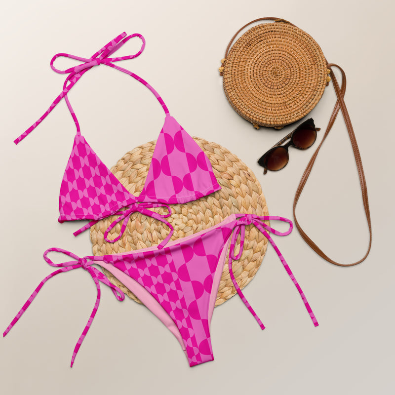 All-over print recycled string bikini - Objet D'Art