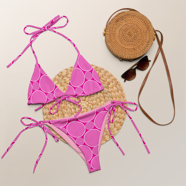 All-over print recycled string bikini - Objet D'Art