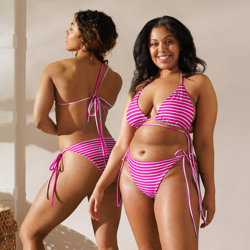 All-over print recycled string bikini - Objet D'Art